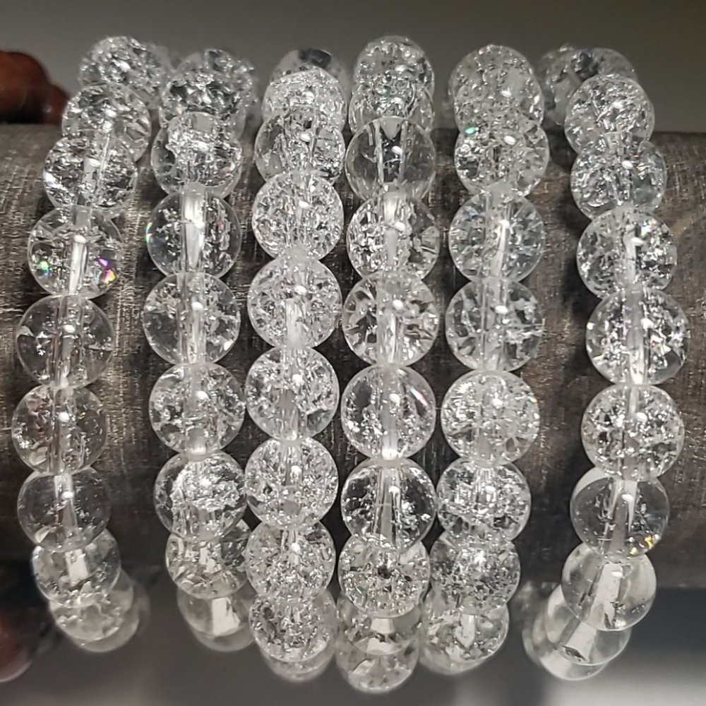 8mm Fire & Ice (Crackle Quartz) Bracelets